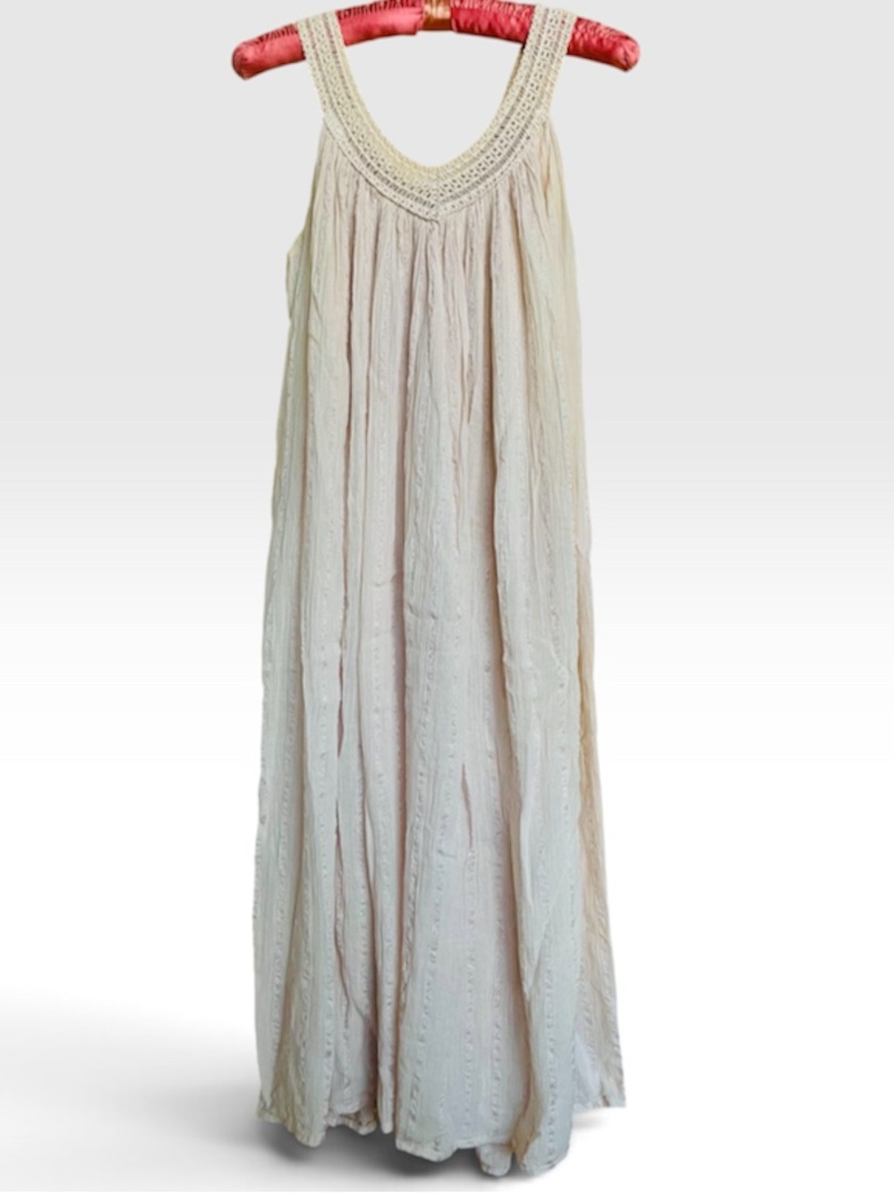 Scoop Beach Light Pink Gauze Midi Dress